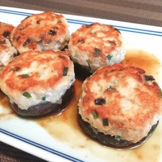 【簡単】しいたけ鶏つくね照り焼き【お弁当にも】